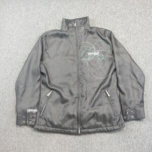 Fly Racing Y2K Moto Motorcycle Jacket LG Black Herringbone Bikercore Streetwear